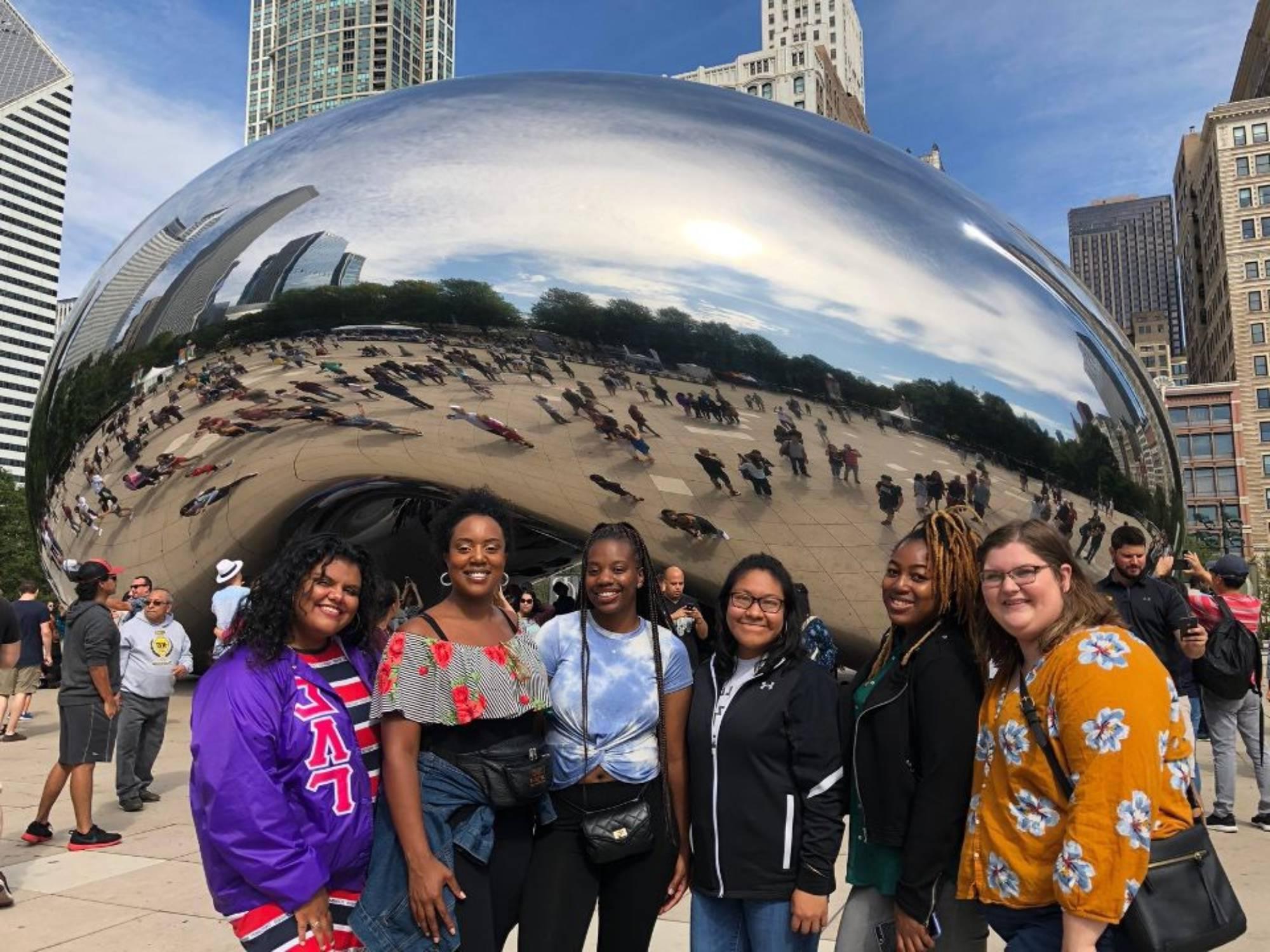 Photo of TPSSS Student at the Bean in Chicago during summer trip